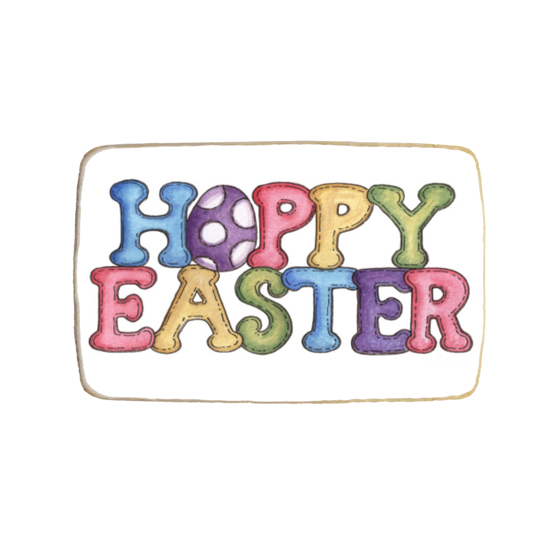"Happy Easter" Rectangular Custom Cookies