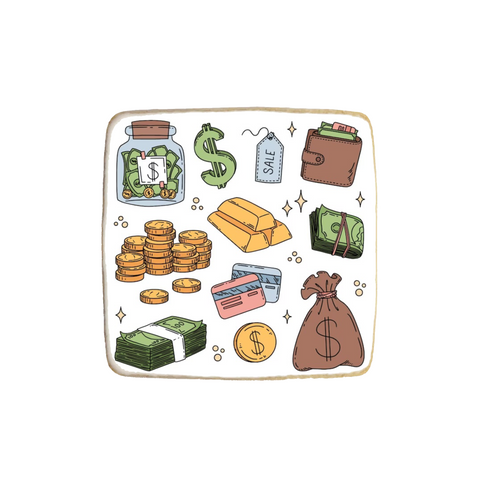 “Car & Money” Themed Birthday Custom Cookies