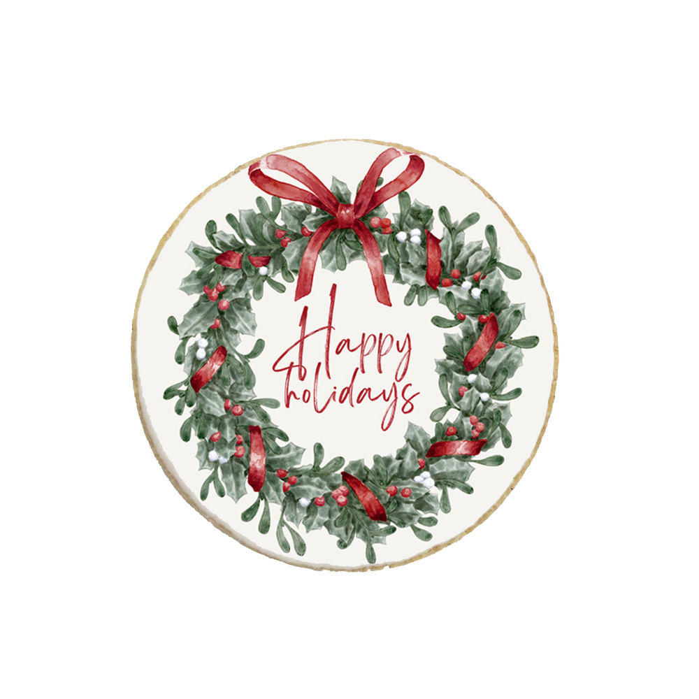 "Happy Holidays" Christmas & New Year Custom Cookies - Modern Bite