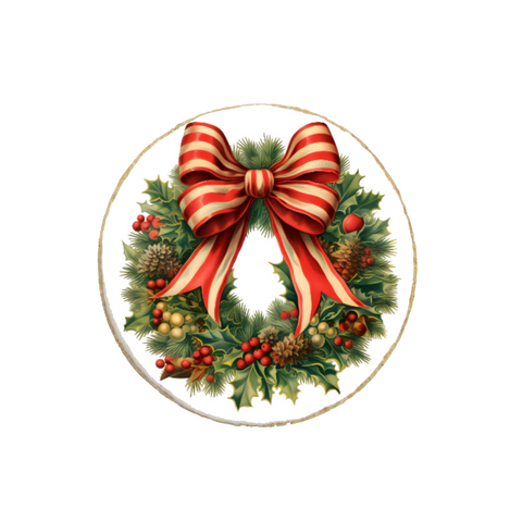 "Christmas & New Year's Wreath" Custom Cookies