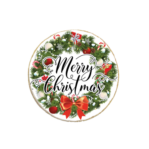 "Merry Christmas" Round Custom Cookies