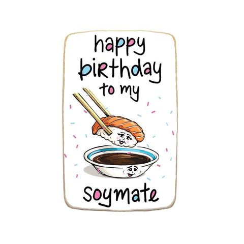 “Sushi Soymate” Themed Birthday Custom Cookies