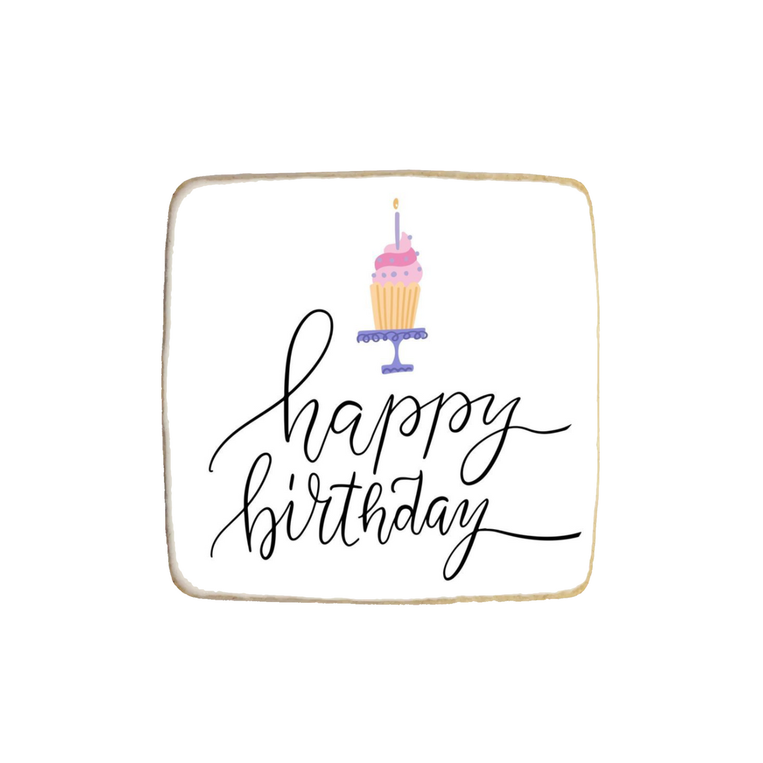 “Happy Birthday Cupcake” Custom Cookies - Modern Bite