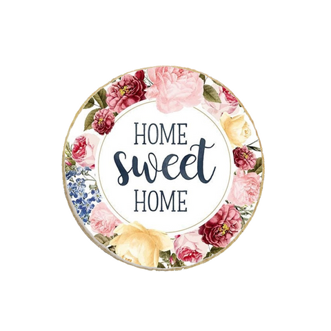 “Home Sweet Home” Peony Themed Custom Cookies