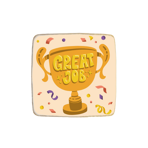 "Great Job Celebration Trophy" Custom Cookies