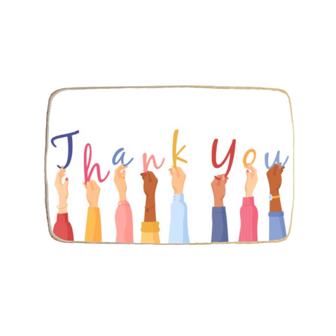 Rectangular "Thank You" Custom Appreciation Cookies