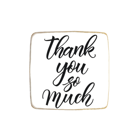 Cursive "Thank You" Custom Appreciation Cookies