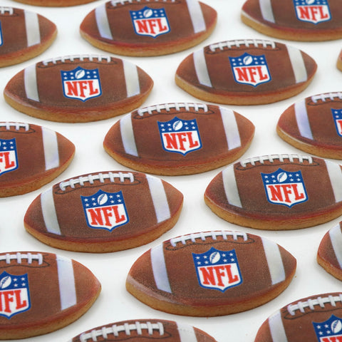 NFL Super Bowl Football Shaped Custom Cookies
