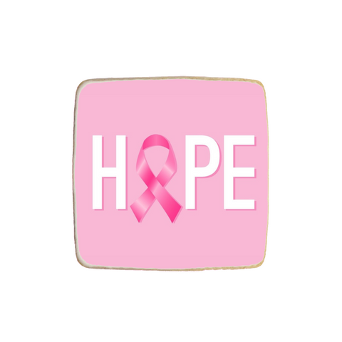 "Hope" Breast Cancer Awareness Custom Cookies