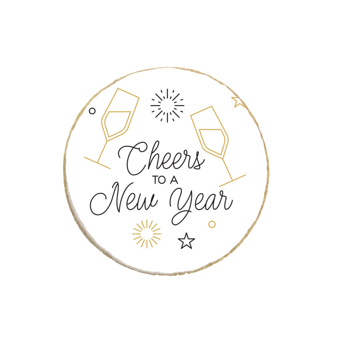 "Cheers" New Year Custom Cookies - Modern Bite