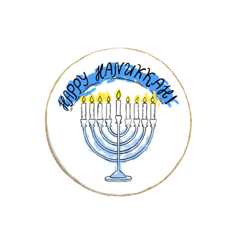 Happy Hanukkah "Menorah" Custom Cookies