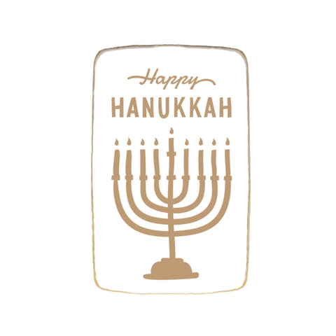 Happy Hanukkah "Menorah" Rectangular Custom Cookies