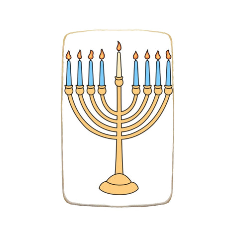 Hanukkah "Menorah" Rectangular Custom Cookies