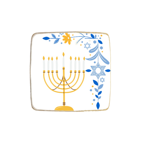 "Menorah" Hanukkah Custom Cookies