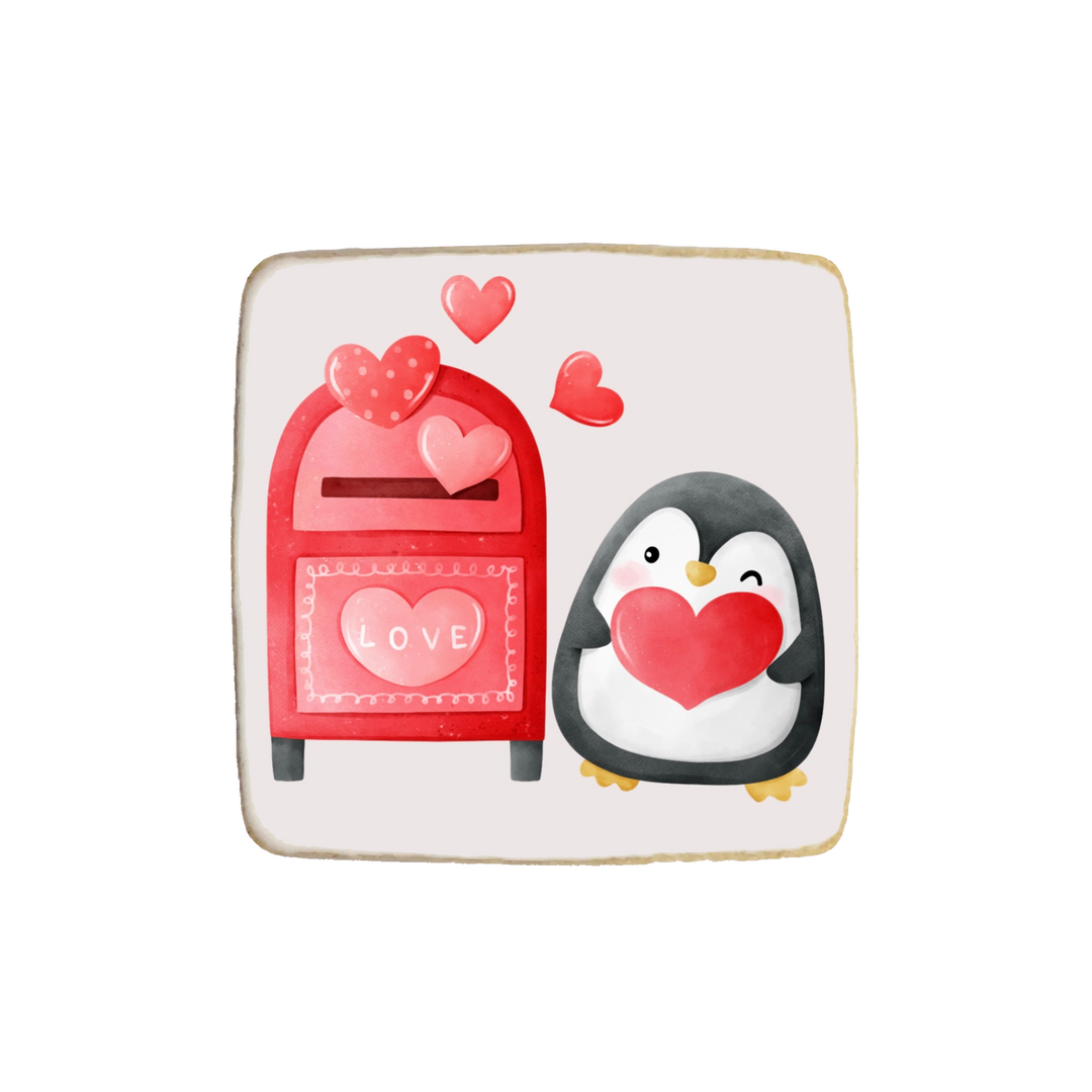 “Penguin” Valentine's Day Custom Cookies