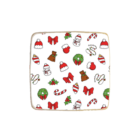 "Christmas Pattern" Holiday Custom Cookies