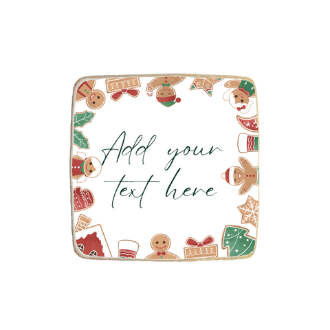 "Add Your Text" Holiday Square Custom Cookies