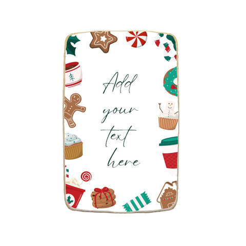 "Add Your Text" Holiday Rectangular Custom Cookies