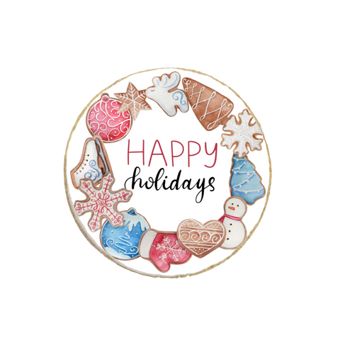 "Happy Holidays" Holiday Custom Cookies