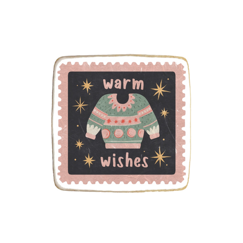 "Warm Wishes Stamp" Christmas & New Year Custom Cookies