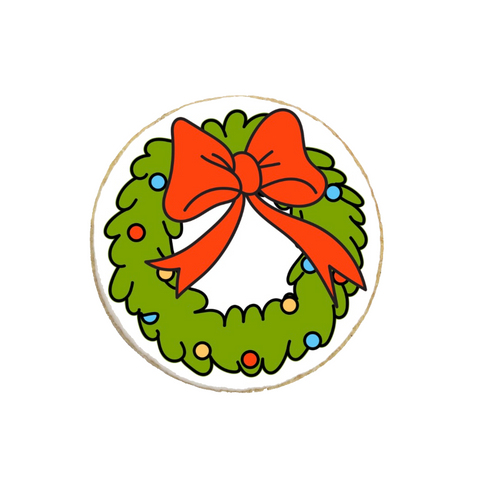 "Christmas Wreath" Holiday Custom Cookies