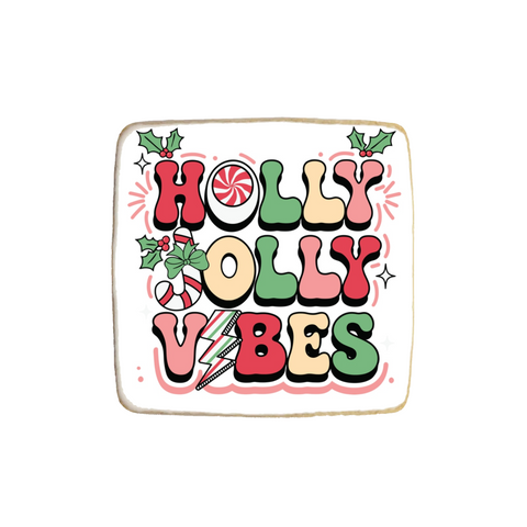 "Holly Jolly Vibes" Christmas & New Year Custom Cookies