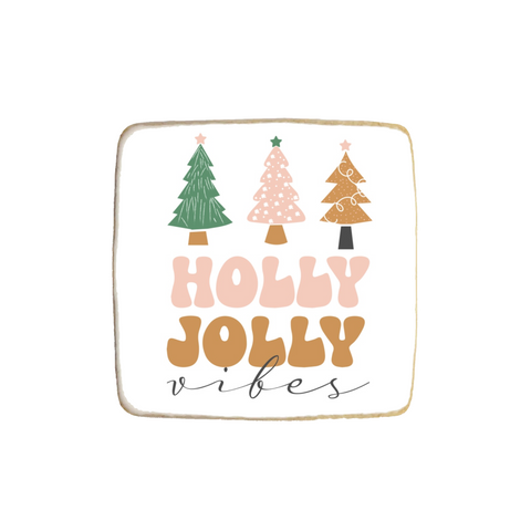 "Holly Jolly Vibes" Holiday Custom Cookies