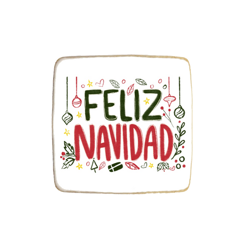 "Feliz Navidad" Holiday Custom Cookies