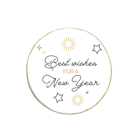 "Best Wishes" New Year Custom Cookies