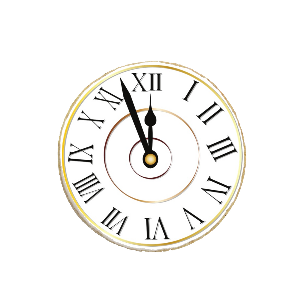 "Clock" New Year Custom Cookies - Modern Bite