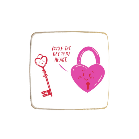 "Key to Heart" Valentine's Day Custom Cookies