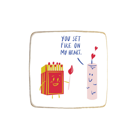 "Fire My Heart" Valentine's Day Custom Cookies