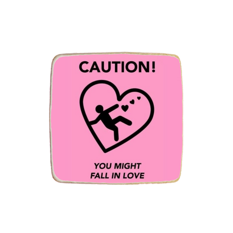 “Caution” Valentine's Day Custom Cookies