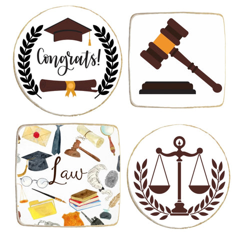 Law School Themed Graduation Custom Cookies