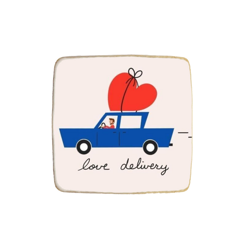 "Love Delivery" Valentine's Day Custom Cookie