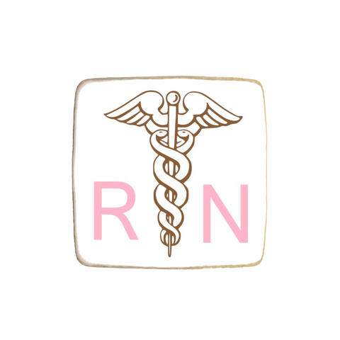Nurse Pink Themed Graduation Custom Cookies