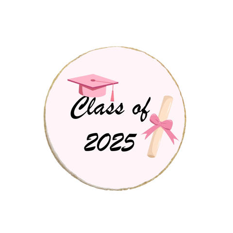 Pink Themed Graduation Custom Cookies | Your Name
