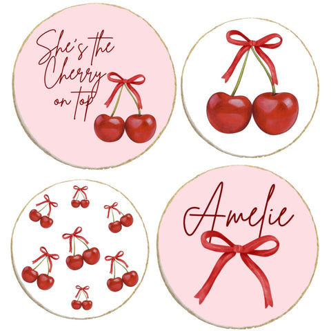 She's the Cherry on Top Baby Shower Custom Cookies