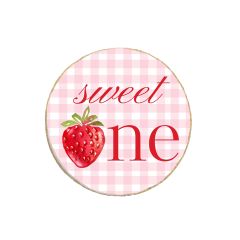Sweet One Strawberry Themed Custom Cookies