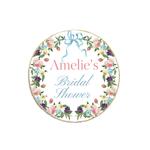 Vintage Floral Coquette Bridal Shower Custom Cookies