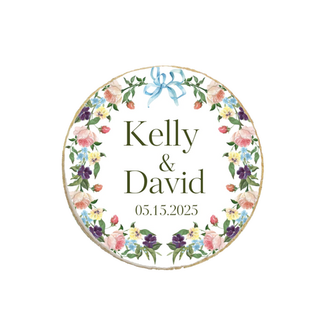 Vintage Floral Coquette Wedding & Engagement Custom Cookies