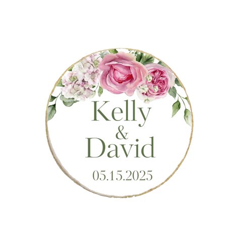 Wedding & Engagement Floral Themed Custom Cookies