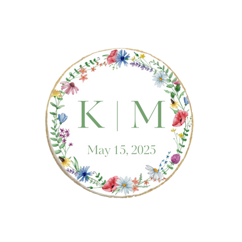 Wedding & Engagement Garden Floral Custom Cookies