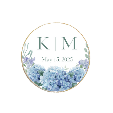 Wedding & Engagement Hydrangea Floral Custom Cookies