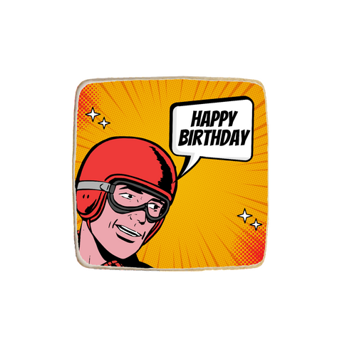 “Comic Racer” Birthday Custom Cookies