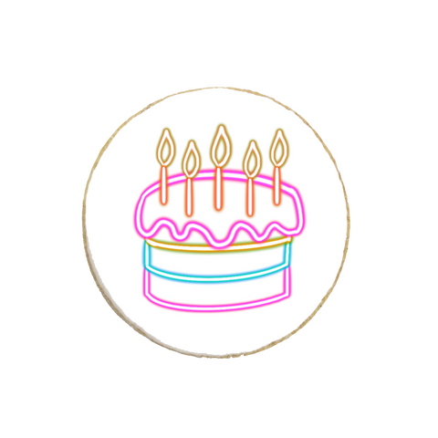 “Neon Glow Party” Birthday Custom Cookies