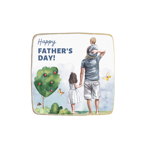 Happy Father's Day Square Custom Cookies