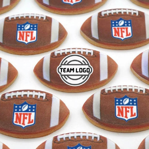 "Your Logo" Super Bowl Football Shaped Custom Cookies