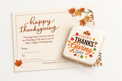 "Happy Thanksgiving Day" Thanksgiving Cookie Card